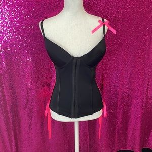Black Corset with Hot Pink Side Ties